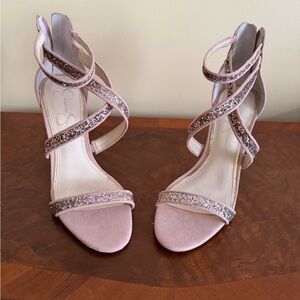 Jessica Simpson Pink Glitter Strappy Heels